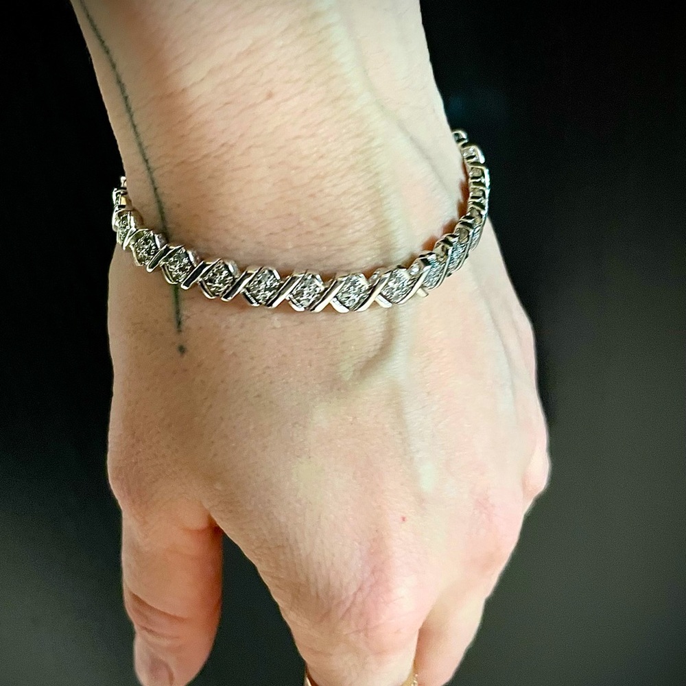 Sterling Silver 1ctw Diamond Tennis Bracelet